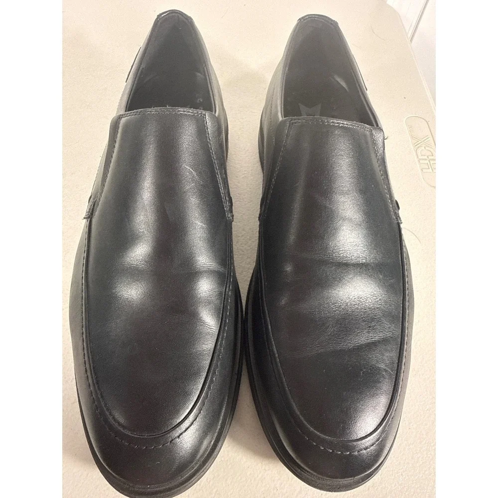 Mephisto Air-Jet Black Leather Slip On Loafers Mens Dress Shoes . Size 11 M
